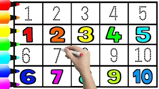 Coloring Page | Learn How to Write & Read 1234 Numbers 1 to 10 Easy for Beginners - Ks Art