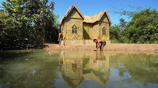 Build The Most Beautiful Bamboo House Villa Near Water By Ancient Skills