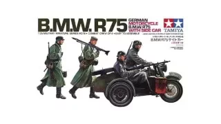 Tamiya WWII Germain BMW R75 Motorcycle with Sidecar 📦 Unboxing