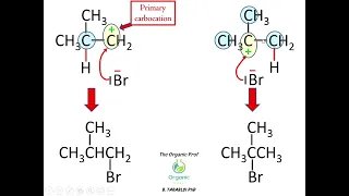 Réaction d'addition électrophile sur les alcènes (règle de Markovnikov) animée Version Française