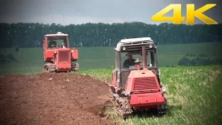 Вспашка поля гусеничными тракторами ВТ-100 и ДТ-75 - как в старые добрые времена