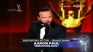 EMMYS 2014 - Aaron Paul WINS EMMY AWARD FOR SUPPORTING ACTOR IN A DRAMA SERIES [HD]