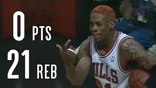 Dennis Rodman 0 Points, 21 Rebounds