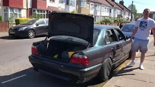 Bmw e38 740i Sound full exhaust system Cold start