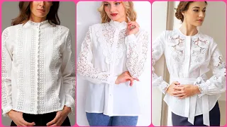 Gorgeous Neck and Beautiful Blouses With Women's Whate and Embodry Collection