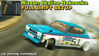 Drift Settings for Nissan Skyline 2000 GT-R in Car Parking Multiplayer New Update