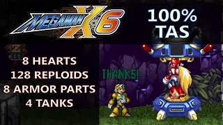 Mega Man X6 "100%" TAS in 56:47.18