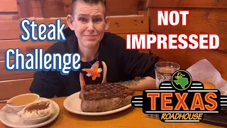 TEXAS ROADHOUSE STEAK CHALLENGE | MOM VS FOOD