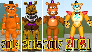 EVOLUTION OF FREDDY FAZBEAR IN ALL FNAF 1-9 SECURITY BREACH GAMES In Garry's Mod! (2014-2022)