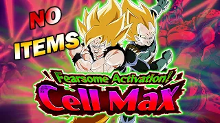 SSJ Goku & SSJ Vegeta LR SIN ITEMS VS Cell MAX (DBZ: Dokkan Battle)