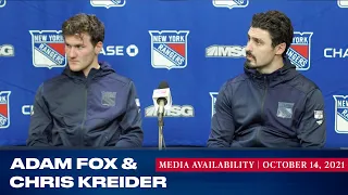 New York Rangers: Adam Fox and Chris Kreider Postgame Availability | Oct. 14, 2021