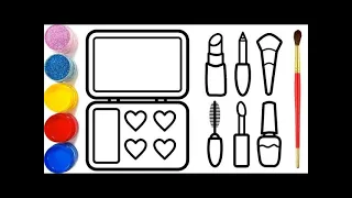 Learn to draw makeup tools, Makeup set drawing video, Lipstick drawing, Nail paint drawing video