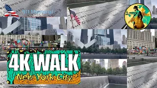 [4K] NYC Walk Around Ground Zero - 9/11 Memorial - New York City, New York, USA 🗽