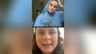 Brie Larson and pal Jessie Ennis on IG Live