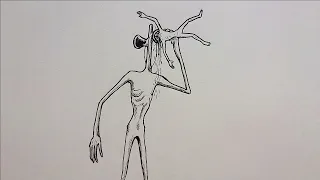 How to draw a Siren head attacking a scp 096  drawing step by step,.