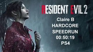 RESIDENT EVIL 2 REMAKE Claire B Hardcore Speedrun in 00:50:19 PS4 World Record JUN/03/2022