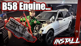 B58 Engine INSTALL Time in our E46 Touring *PROJECT* Ep.2