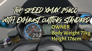 TOP SPEED XMAX 250cc WITH EXHAUST CUTTING STANDARD