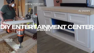 I BUILT AN ENTERTAINMENT CENTER | DIY BUILT INS | LIVING ROOM MAKEOVER | IKEA PAX HACK