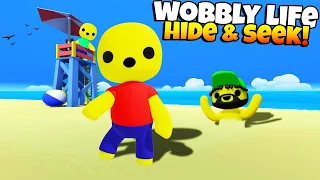 Hiding From My Friends at the Beach in Wobbly Life Hide & Seek!