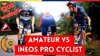 Amateur CYCLIST vs INEOS PRO-  who will win the final SPRINT after a 6km CLIMB?