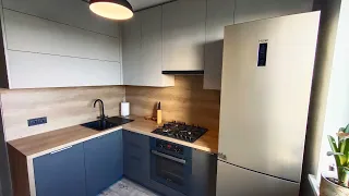 Угловая матовая кухня "Брауни" с фасадами Supramat в Минске (Modern Kitchen)