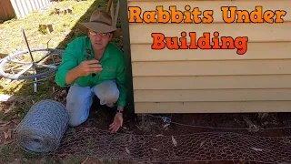 Rabbit Barrier Under Shed. Keeping burrowing pests out from under buildings.