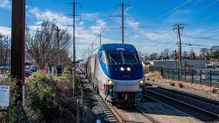 Amtrak HHP-8 9750 Cab Car leads Amtrak 820 test train to Philadelphia PA on the Northeast Corridor!!