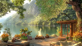 Happy Morning in Summer Mountain Ambience with Tender Piano Jazz and Gentle Sunlight for Good Mood