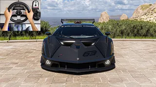 1580HP Lamborghini Essenza SCV12 | Forza Horizon 5 | Steering Wheel Gameplay