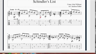 Schindler's List - John Williams  - classical Guitar + Sheet Tab music