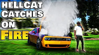 My Friend's HELLCAT Catches On FIRE *IT BLEW UP... It's Over* || GTA RP || FiveM