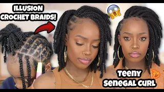 😍TEENY Senegal Curl Twists FIRE! DETAILED ILLUSION Crochet Braids + Braid Pattern | MARY K. BELLA