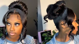 Up do Frontal Ponytail | Beginner Friendly | Wedding Hairstyle | HD Frontal | EBEXTENSIONS