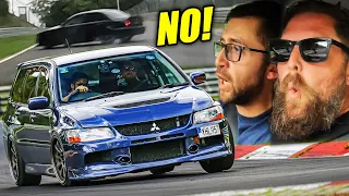 CLOSE CALL! Lancer EVO 9 Wagon // Nürburgring Crash Avoided