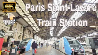 【4K】🇫🇷Paris Gare Saint-Lazare/SNCF,RER and Metro Station