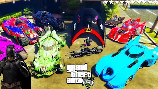 GTA 5 - Stealing Batman All Vehicles With Joker | Trevor Becomes Joker | (Real Life Cars #154)