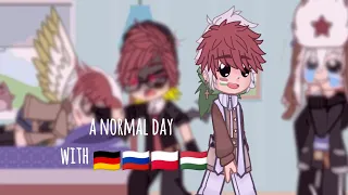 normalny dzien z 🇩🇪🇷🇺🇵🇱🇭🇺//a normal day with 🇩🇪🇷🇺🇵🇱🇭🇺// countryhumans//gacha club//funny//