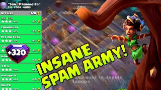 +320 Best RR Spam Strategy🔴ROOT RIDER Spam With Overgrowth Spells🔴Th16 Atk Strategy (CLASH OF CLANS)