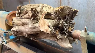 NDT wood processing || Incredible transformation of alien wood on a wood lathe