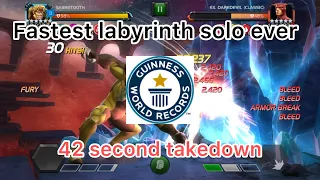 Fastest labyrinth solo, 42 second world record, rank 4 sabretooth insanity.