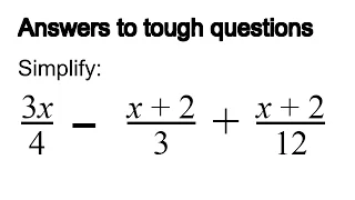 How to simplify an algebra fraction