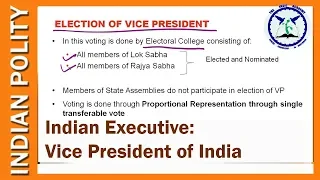 Vice President of India : Indian Union Executive | Indian Polity for SSC CGL, UPSC | by TVA