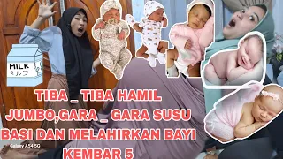 TIBA-TIBA HAMIL JUMBO,MINUM SUSU BASI DAN MELAHIRKAN BAYI KEMBAR 2 dan 3