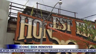 Iconic Honest Ed's sign comes down