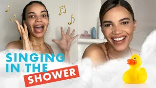 'Conga' Singer Leslie Grace Singing Live From Her Shower is Everything | Cosmopolitan