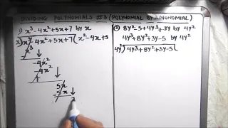 DIVIDING POLYNOMIALS #3 (DIVIDING POLYNOMIAL BY A MONOMIAL) / HOW TO DIVIDE POLYNOMIALS