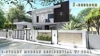 Project #18: 5 BEDROOM 2-STOREY HOUSE DESIGN WITH POOL | MODERN HOUSE DESIGN | 'Design Concept'