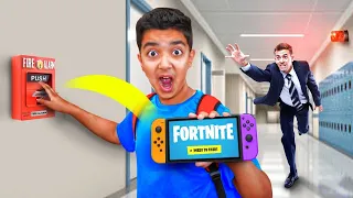 Little Brother PULLS Fire Alarm To SKIP SCHOOL And To Play Fortnite...