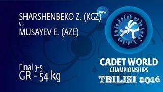 BRONZE GR - 54 kg: Z. SHARSHENBEKO (KGZ) df. E. MUSAYEV (AZE), 3-1